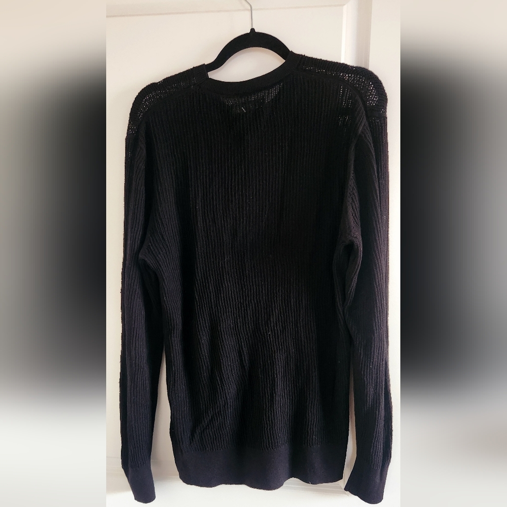All Saints Black Long Sleeve Men's Light Sweater. - Picture 10 of 12